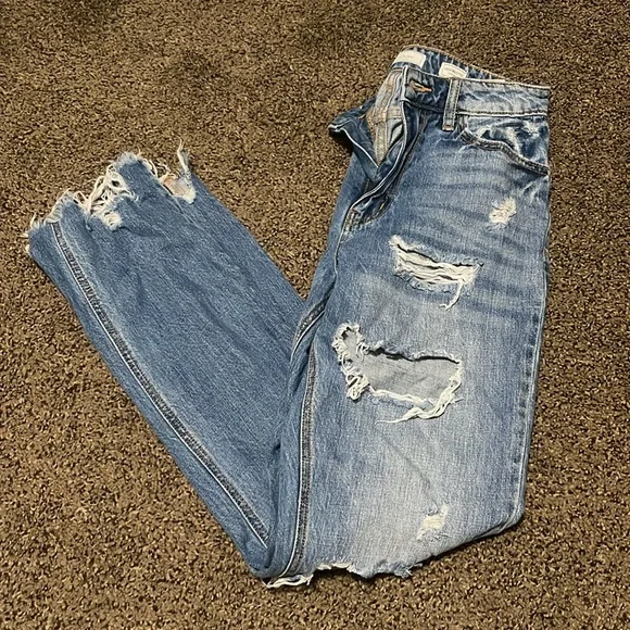 Women’s KanCan Distressed Blue Denim Jeans - Picture 3 of 6